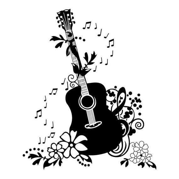 Download Decorative Guitar Music Graphics SVG Dxf EPS Png Cdr Ai ...