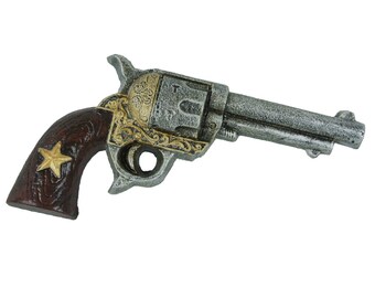 Cast Iron Bottle Opener - Pistol Western Primitive Decor