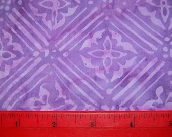 Lavender and Purple Cotton Batik Fabric