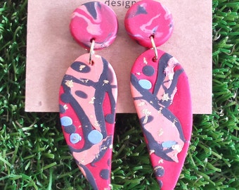Handmade Statement Polymer Clay Earrings