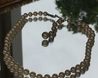 Vintage Trifari Hand Tied Faux Pearl Necklace