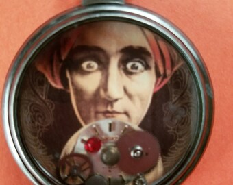 OOAK Fortune Teller Steampunk Pocket Watch Necklace