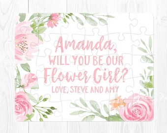 Flower Girl Proposal Puzzle Ask Flower Girl Puzzle Proposal Pink Flower Girl Proposal Card Will You Be My Flower Girl Puzzle Proposal Green