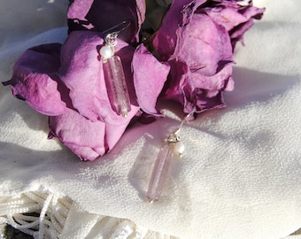 Lavender and Pearl Earrings