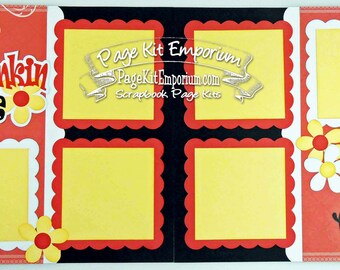 Scrapbook Page Kit So Stinkin Cute Boy Girl Baby 2 page Scrapbook Layout Kit 040