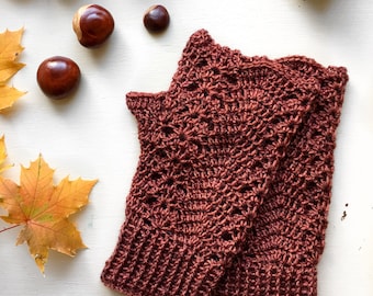Crochet Fingerless Gloves Pattern +Instant Download+ Conker Mitts (pdf file)