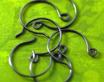 Oxidized Sterling Silver Handcrafted Ear Wires: 6 pair