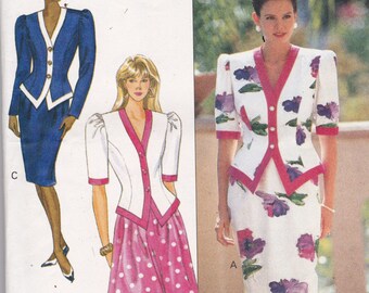 Butterick 4621 Vintage Pattern Womens Tapered Skirt and Semi Fitted Top in Variations Size 6,8,10