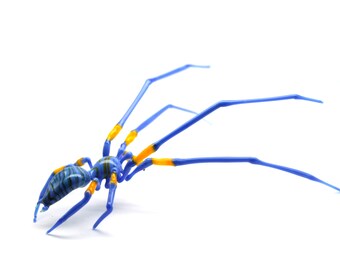 Glass Spider Figurine, Blown Glass Spider, Spider hallowee figurine glass insect Art Glass Spider blown glass figurine Spider glass insects