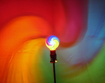 Rainbow Fibonacci Spiral Painted MoodLight Bulb/Dorm Room/NightLight/Sacred Geometry/Yoga/Massage/Meditation Room/Mood Light/Chakra Light