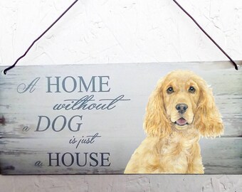 Cocker Spaniel Metal hanging sign