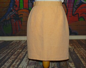 Lovely vintage salmon/peach pencil skirt, work skirt, summer/holiday skirt by For Amitl