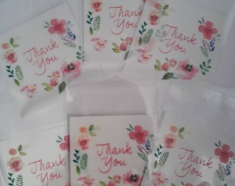 Mini bags transparent patterns THANKS YOU - 7 x 7 CM - pockets gifts - resealable bags - plastic bags for candy, jewelry etc.