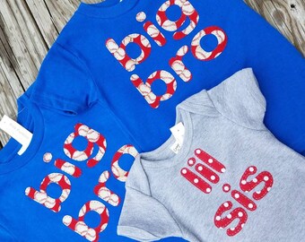 sibling shirt set of 3 any combination your choice of letters