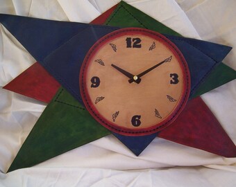Abstract Art Leather Clock
