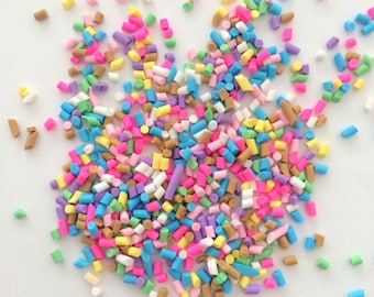 Decoden Sweet Fake Sprinkles / 5 gram hot pink plastic box/ topping cute craft polymer clay fimo sculpey/ rainbow colors diy foodie kawaii