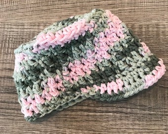 Crochet Pink Camo Baby Hat