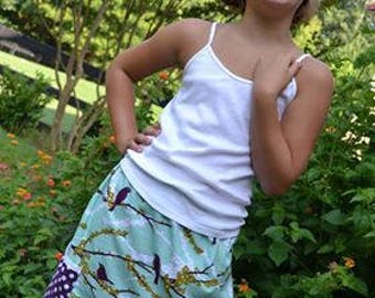 Joel Dewberry Plum sparrow 2 pocket skirt (2T, 3T, 4T, 5T, 6, 7, 8, 10)