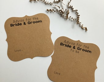 Advice Cards, Advice Cards for the Bride & Groom, Wedding Advice Cards, Words of Wisdom for the couple, Well Wishes, Wedding