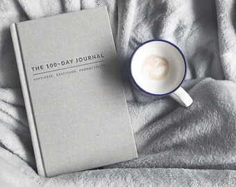 Gratitude Journal, Hardcover Linen Journal, Goal Setting Notebook, Mindfulness Diary, Daily Journaling Practice, Positive Thinking Gift
