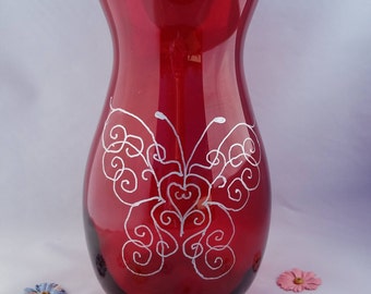 VaseLogicByLiz Red Butterfly