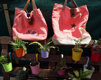 Linen tote bag