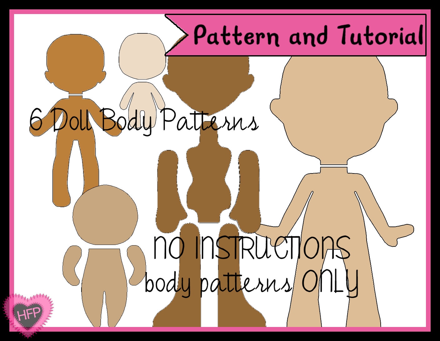 Doll Body Pattern PDF Doll Pattern Felt Doll Pattern