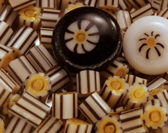 Lemon Zebra Murrini COE 104 handmade glass chips for lampwork or fusing.