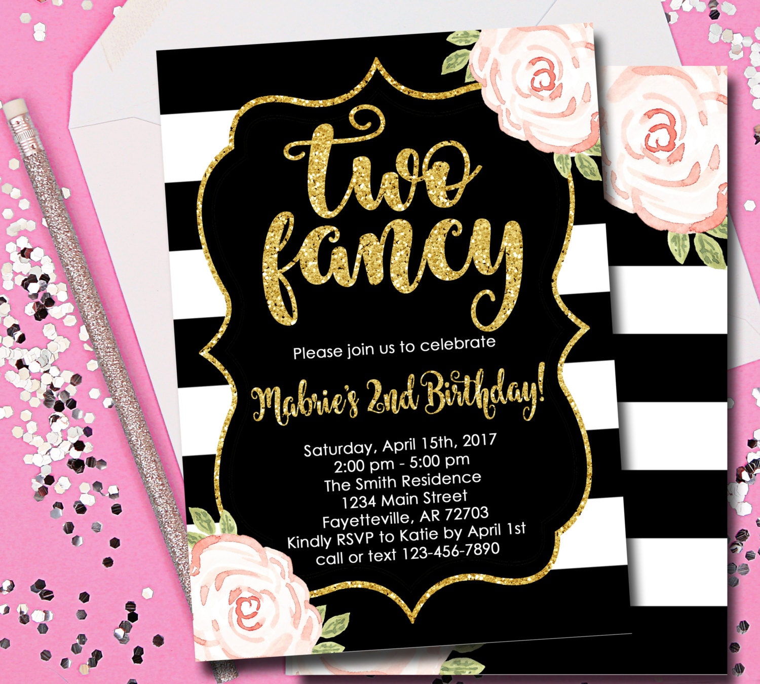 fancy birthday invitation