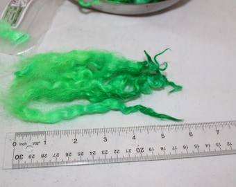 Long Wool Locks, Green Wool Locks, Hand Dyed Locks, Lock Spinning, Long Locks 898