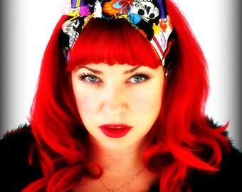 Betty Bandana in Day of The Dead Print....LAST ONE