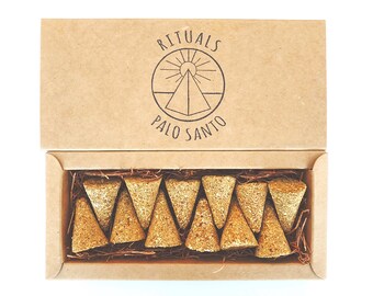Palo Santo Cones . 12 Pack . All Natural . Hand Pressed . Rituals Incense