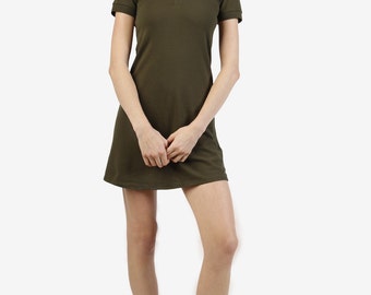 90's DEADSTOCK Polo Dress! ~ Olive Green
