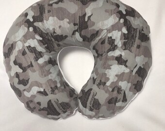 Nursing pillow cover, Boppy Cover, Chenille and Flannel Camo Cover, Baby Shower Gift