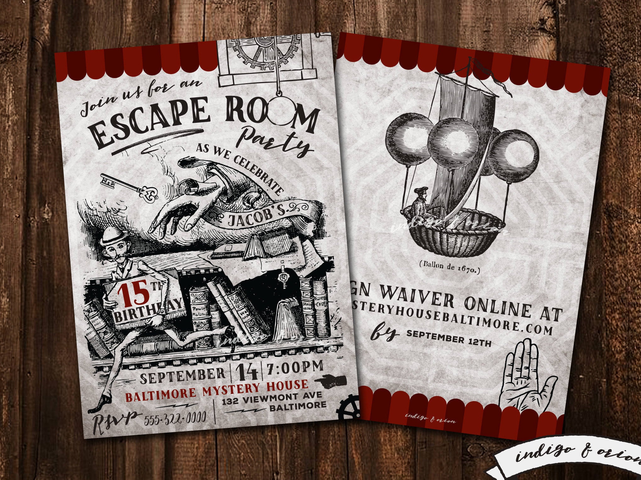 Escape Room Birthday Party Invitations Escape party