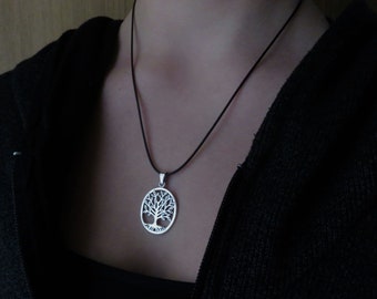oval tree of life pendant on necklace