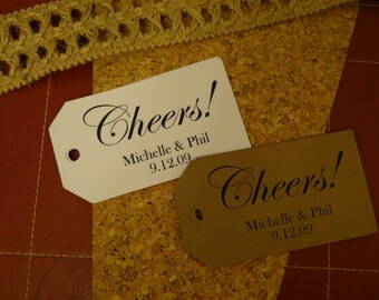 30 Custom Cheers Favor Tags