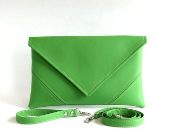 Bridesmaid Clutch Purse Mothers Day Gift For Mum Green Wedding Clutch Bag Bridal Clutch Handbag Vegan Leather Handbag Vegan Bag Green Clutch