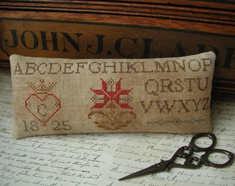Primitive Cross Stitch Pinkeep Pattern - Chelsea's Pinkeep