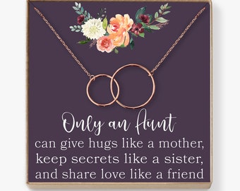 Aunt Necklace: Auntie, Aunt Gift, Aunt Charm, Aunt Jewelry, New Aunt, Best Auntie Ever, My Aunt Loves Me, 2 Interlocking Circles