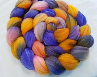 Hand Dyed Roving - Targhee/Bamboo/Silk - 80/10/10 - Spinning Fiber - 4 ounces