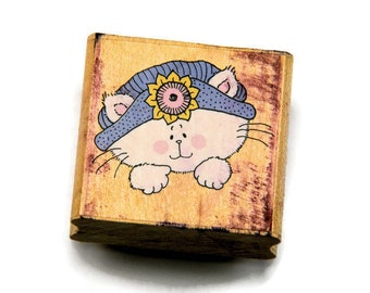 Rubber Stamps Cat - Cute Kitten Stamp - Rubber Stampede - Peeking Sabrina - Feline Stamps - Kitty Rubber Stamp - Cat Lady Stamp