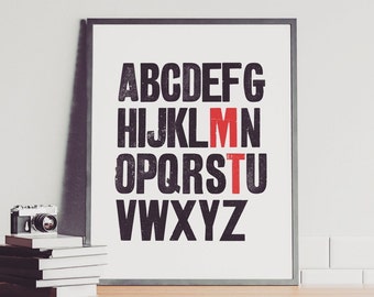 Personalised Vintage Alphabet Print