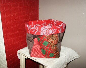 Red and Brown patchwork dish