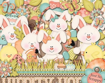 On Sale 50% Off Hippity Hop Digital Scrapbook Kit - Digital Scrapbooking