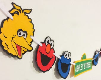 Sesame Birthday - Sesame Street - Personalized - Sesame Street Banner - Elmo Sign - Sesame Street Party - Sesame Street Decor - 1st Birthday