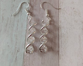 DNA earrings, science gift, nurse gift, geek earrings, genetics gift, doctor earrings, doctor gift, biology earrings, biology gifts