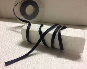 Rban satin double sided Blue Navy "darkest" 6mm wide