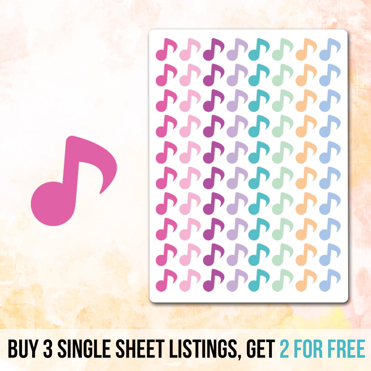 Music Notes Stickers Music Notes Planner Stickers Fits All