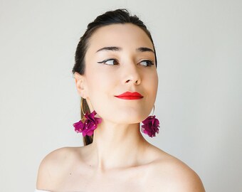 Statement Jewelry Statement Earrings Floral Earrings Boho Earrings Gold Earrings/ CICIRI